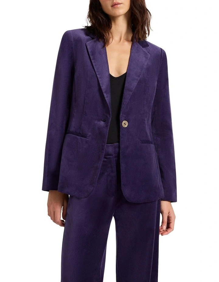 Nala Velvet Blazer in Nightshade