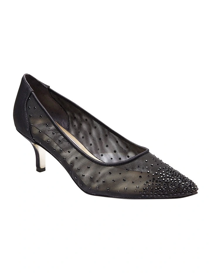 Spritz Black Satin Pump