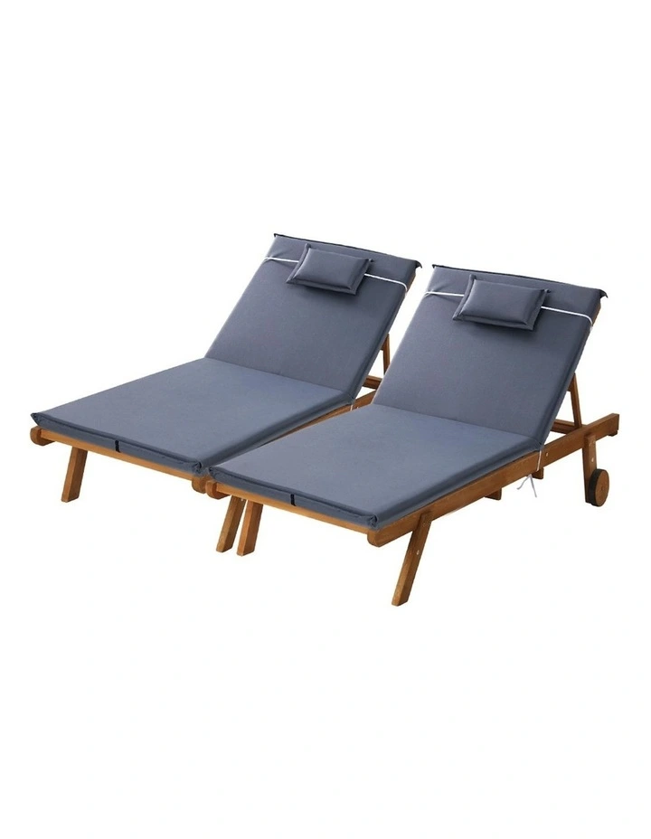 Sun Lounger x2 in Grey