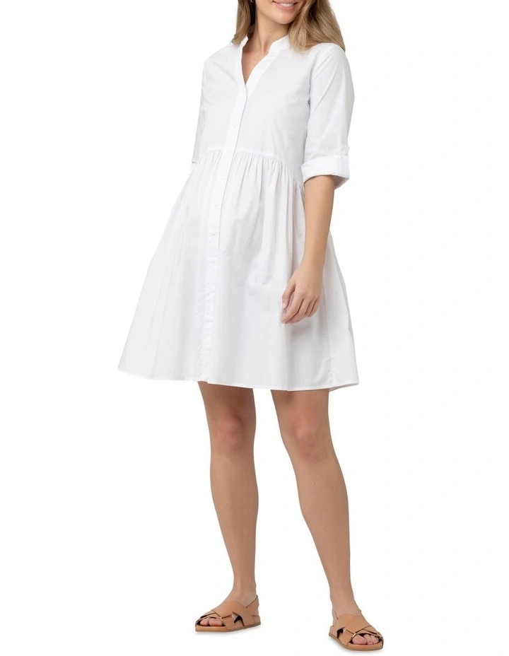 Paige Poplin Dress in White