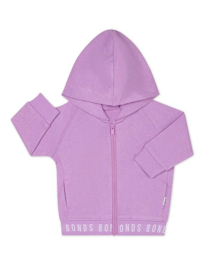 Logo Fleece Hoodie in Purple Peonie