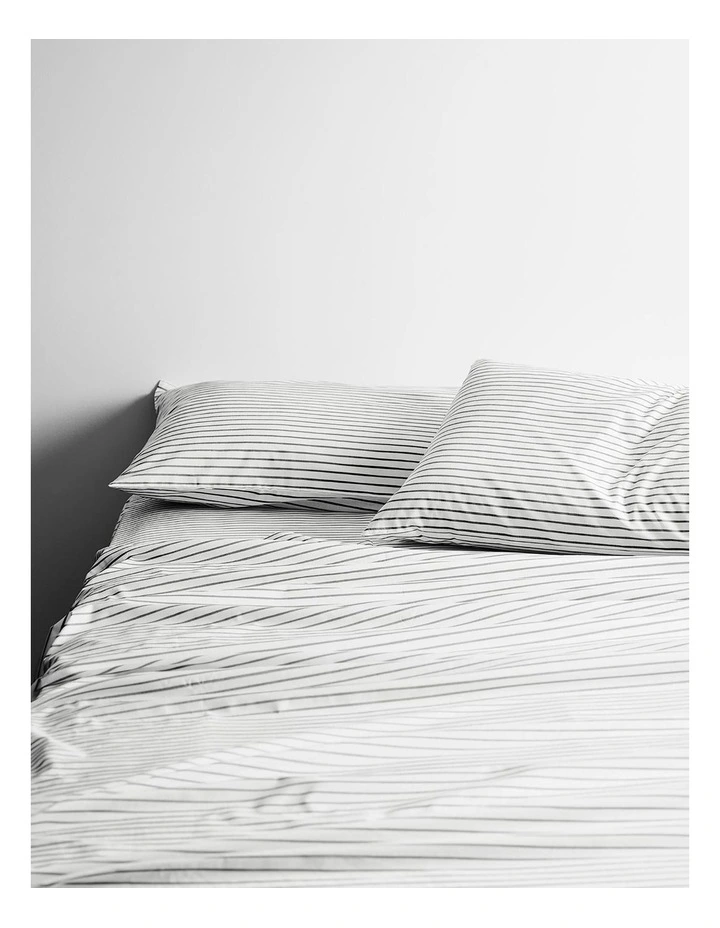 Vintage Stripe Sheet Set in Smoke