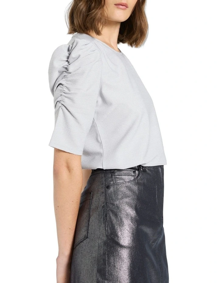 Bronte Lurex Top in Silver Sparkle