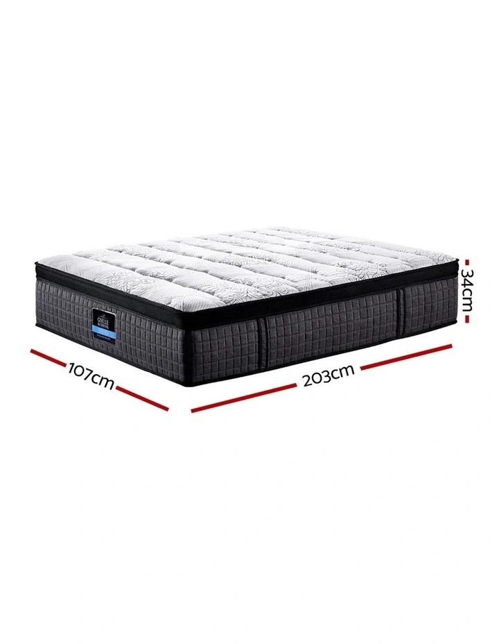 Euro Top Latex Layer 9 Zone King Single Mattress 34cm in White