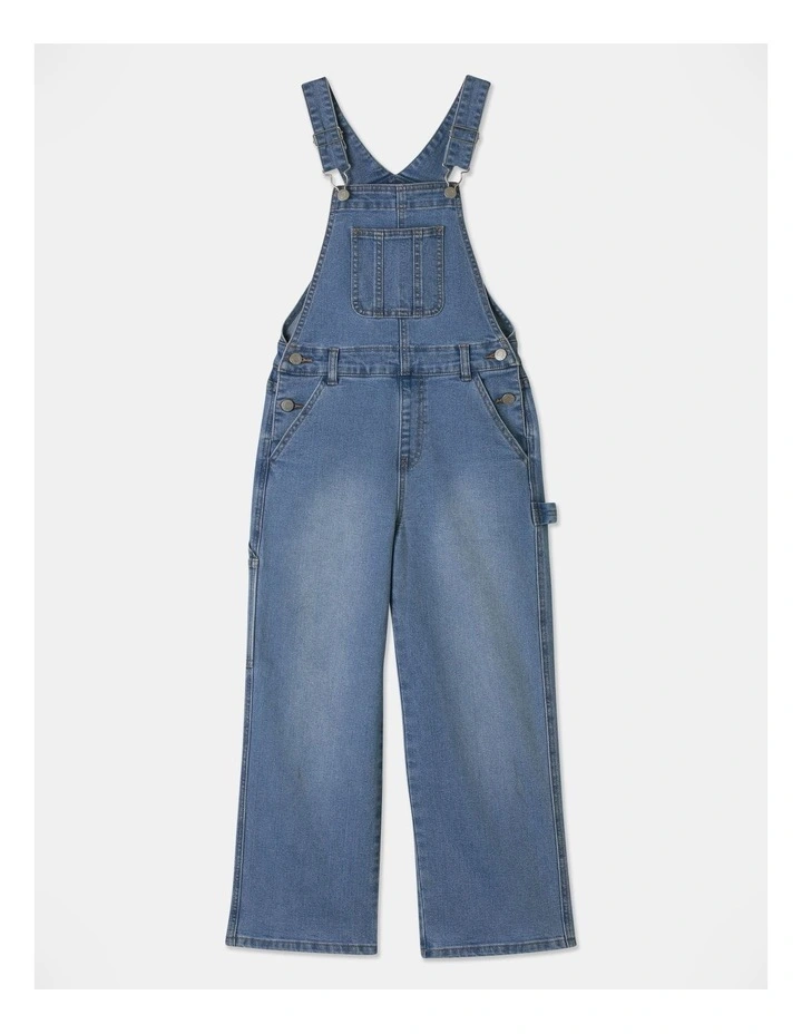 Denim Overall in Mid Denim