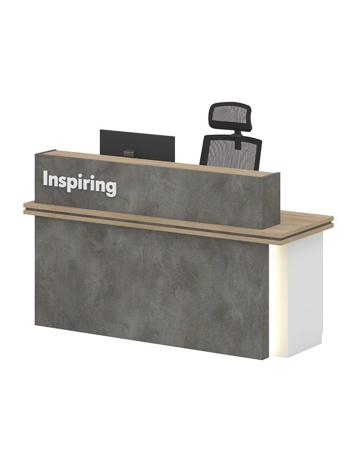 Jarin Reception Desk 1.8M Right Panel Carbon Grey & White Colour
