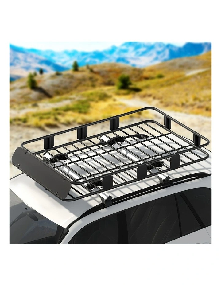 Universal Car Roof Rack Basket 160cm in Black