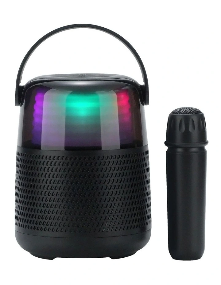 Starmaker Karaoke Combo with Microphone & LED Speaker in Black ACC-KACOBK