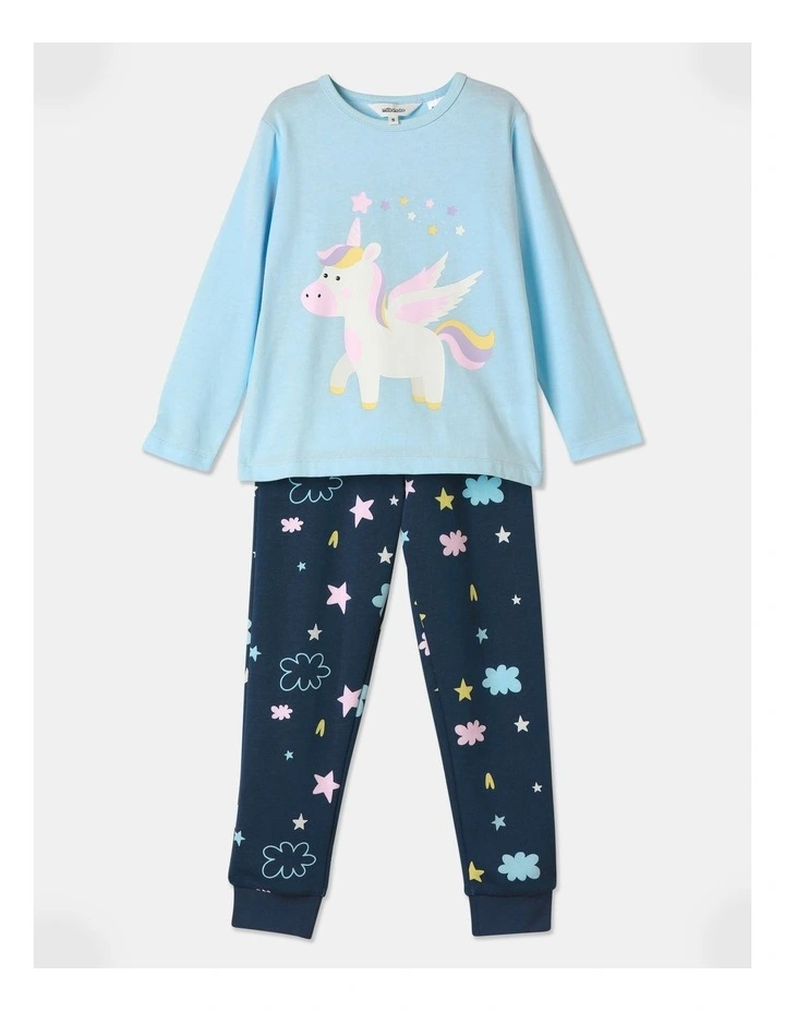 Essential Unicorn Pyjamas Set in Light Blue