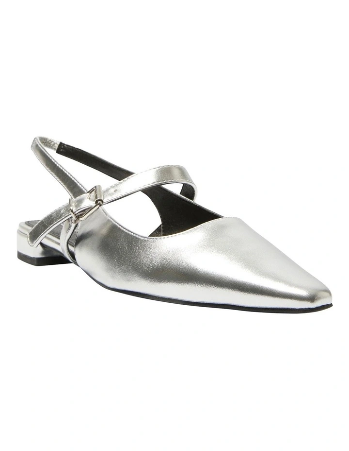 Bianca Flat Shoes in Silver Metallic