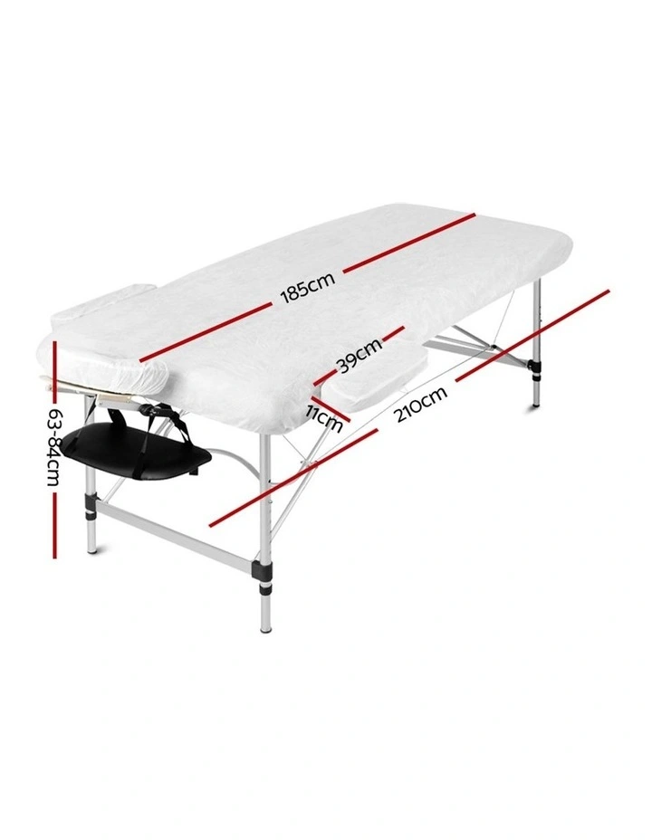 Zenses 70cm 3 Fold Portable Aluminium Massage Table Black