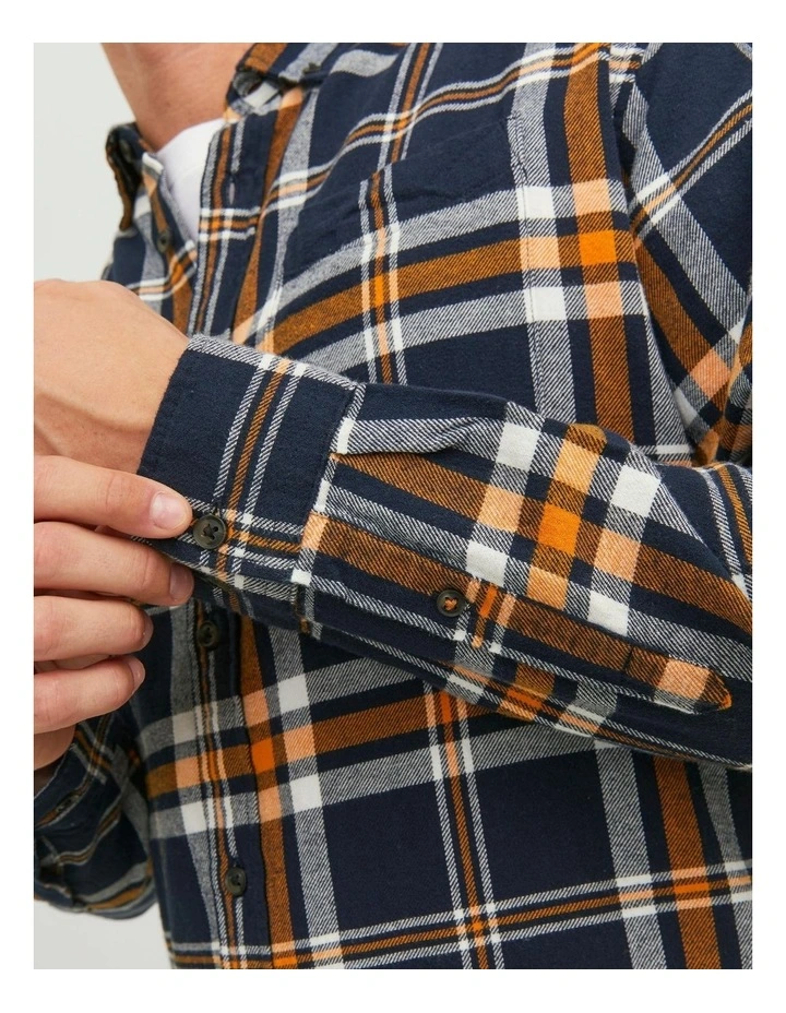 Classic Autumn Cotton Check Shirt in Desert Sun