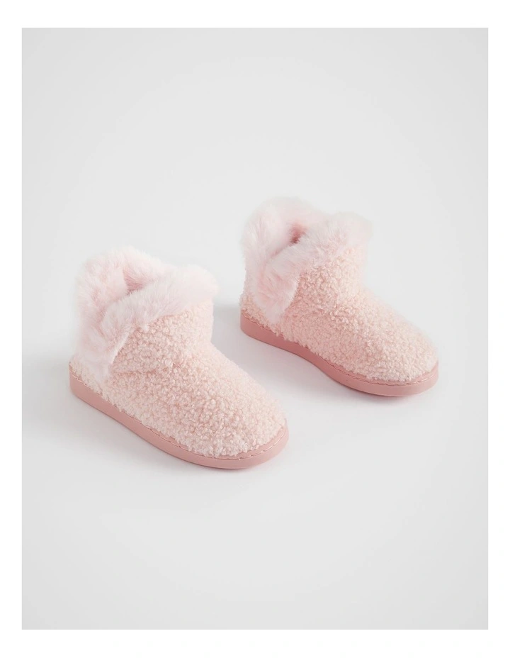 Fluffy House Boot in Dusty Rose