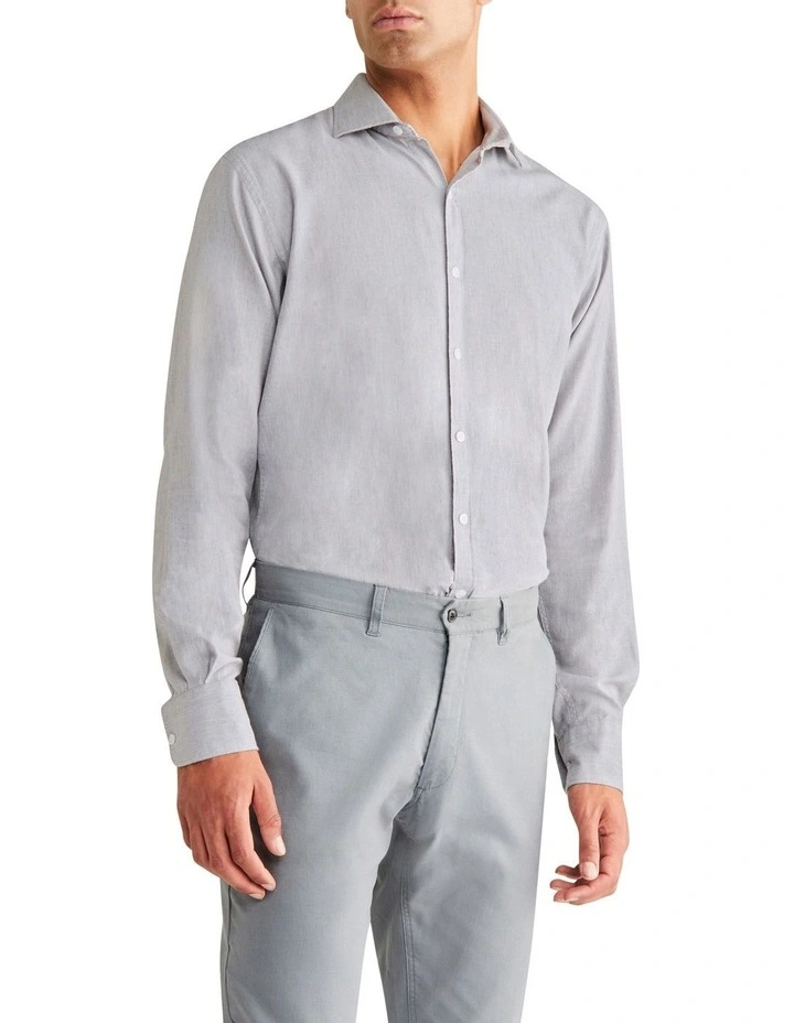 Heather Oxford Casual Shirt in Grey