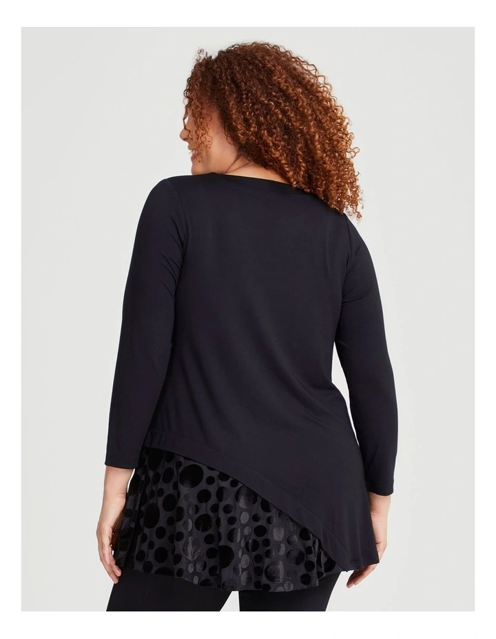 Bamboo Kayla Panelled Top in Black