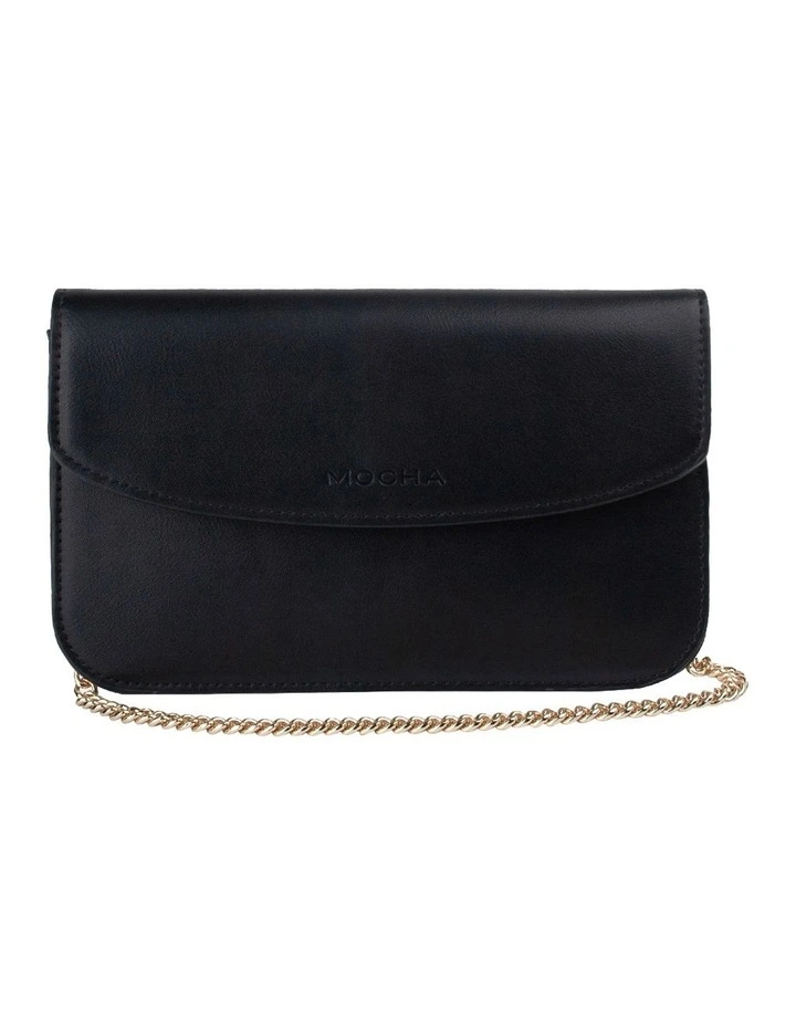 Donnette On Chain Clutch in Black