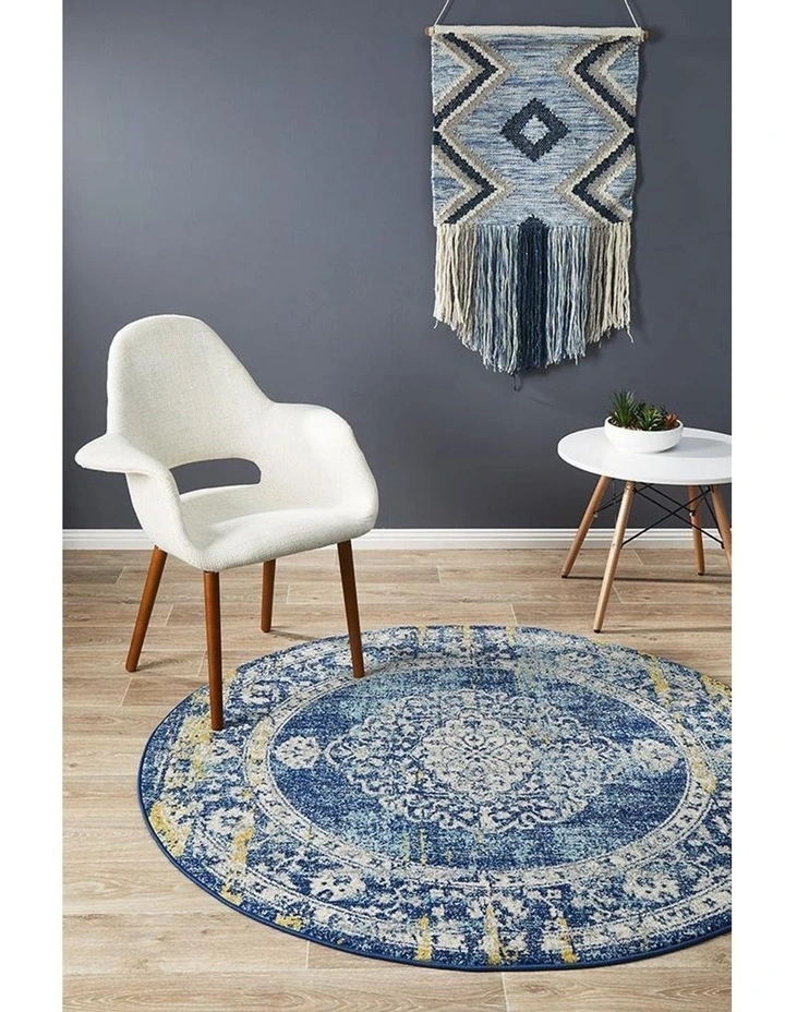 Museum Wilson Navy Round Rug