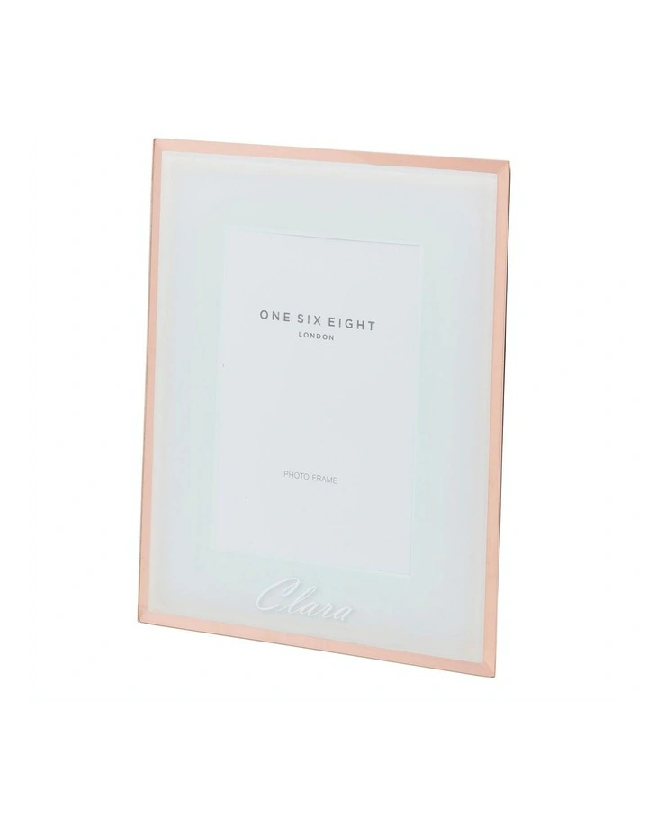 Glass Photo Frame 7x5 White/Rose Gold