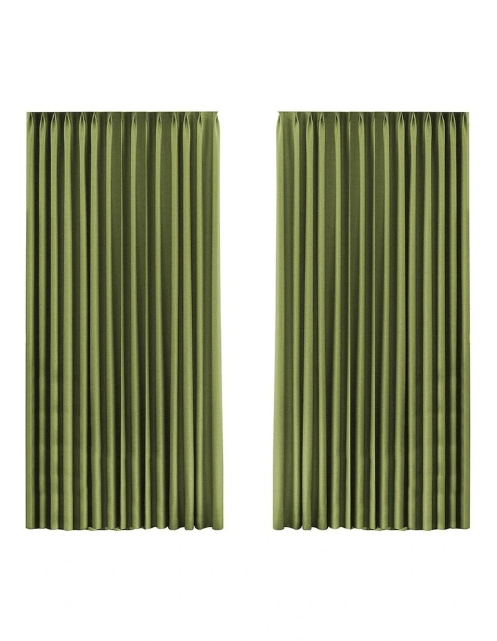 2XBlockout Chenille Blackout Draperies Curtains Eyelet Day 240x250 in Green