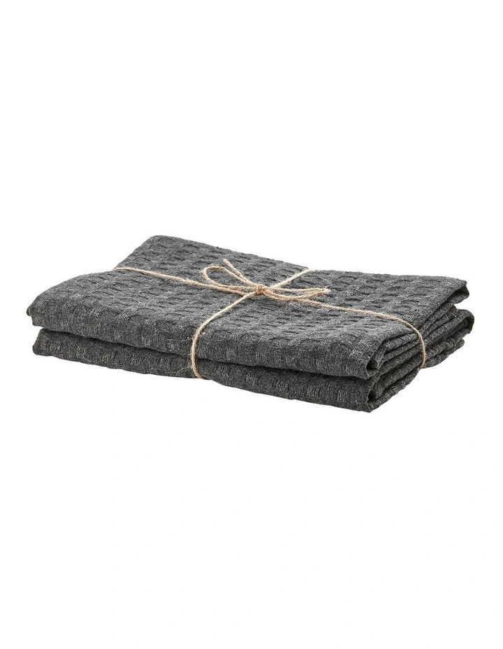 Eco Recycled Kitchen Towel 2 Pack in Charcoal