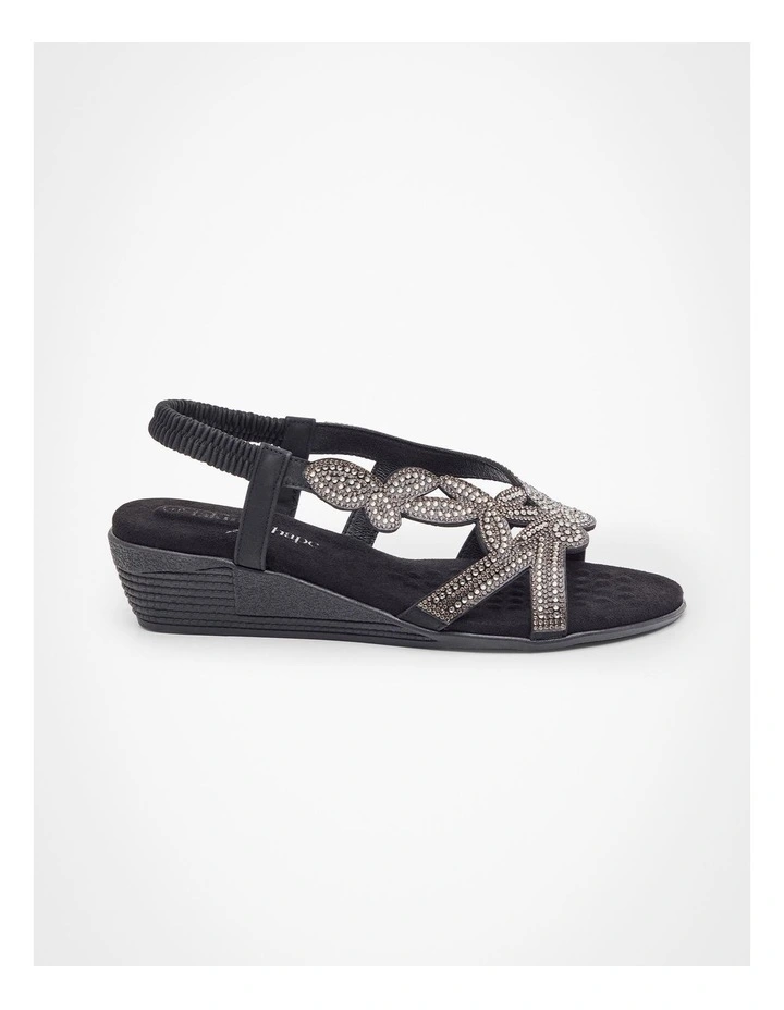 Wedge Sandal in Black