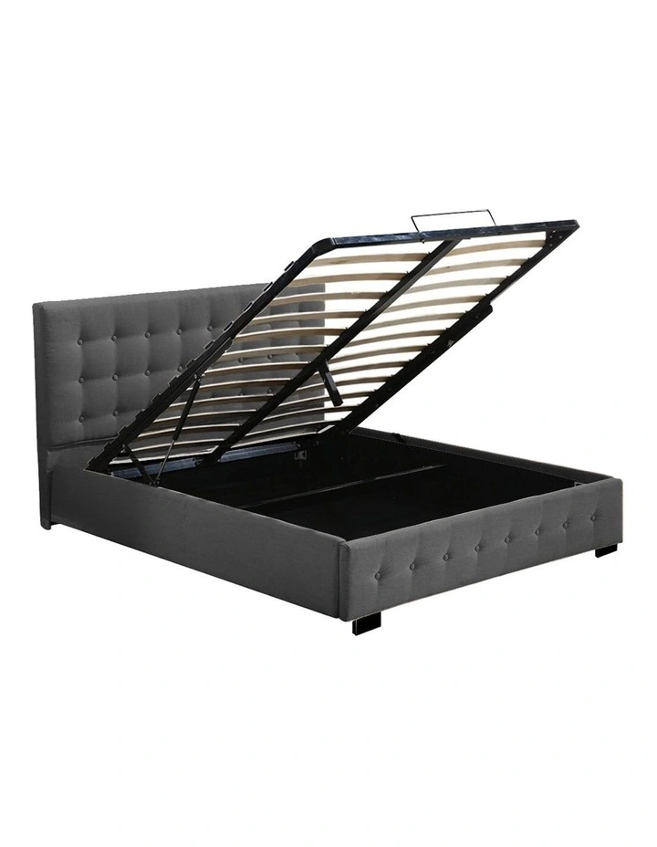 Queen Gas Lift Storage Bed Frame in Grey