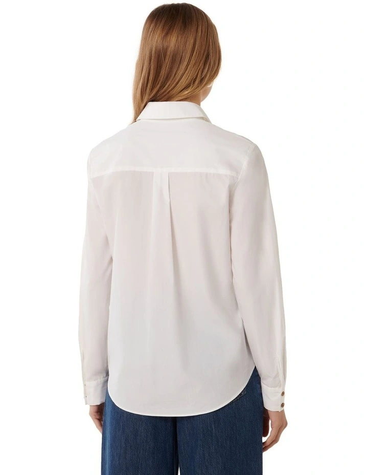 Paige Poplin Shirt in White