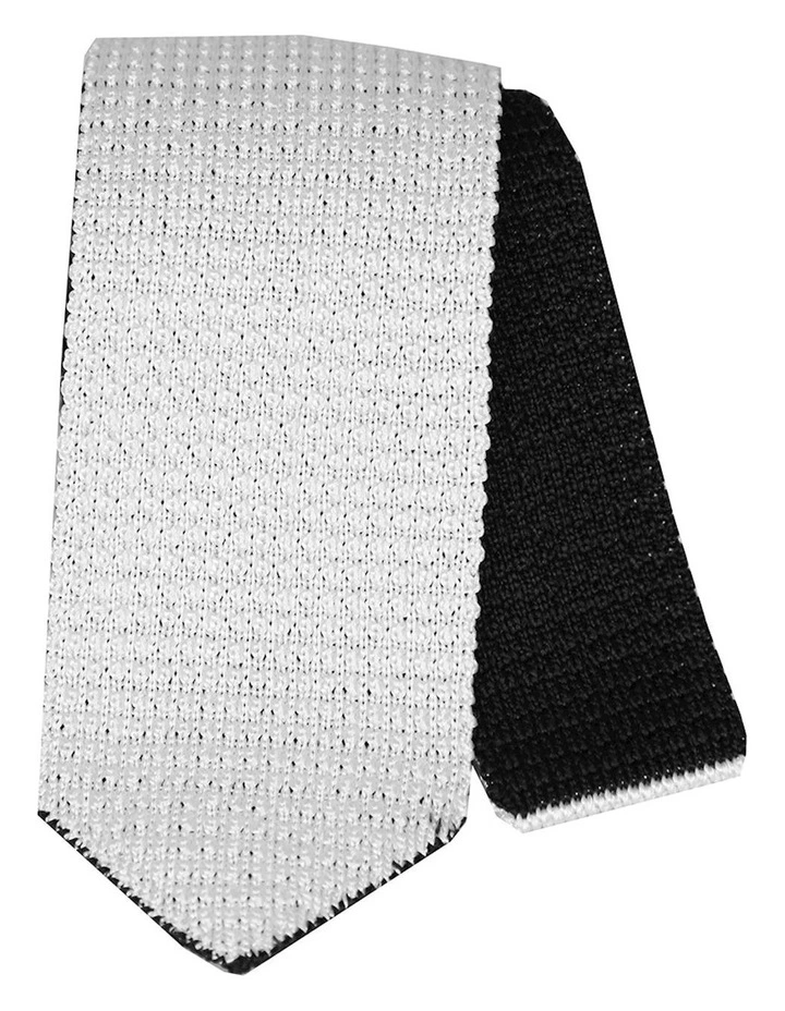 Woven Reversible Tie in Black/White
