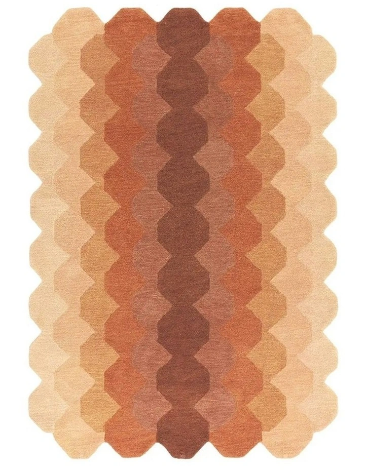 Asiatic Hive Rug in Rust
