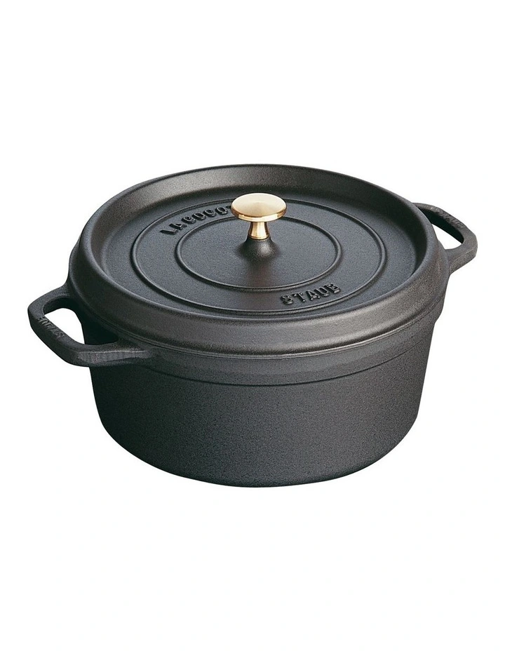 Cast Iron Round Cocotte in Black
