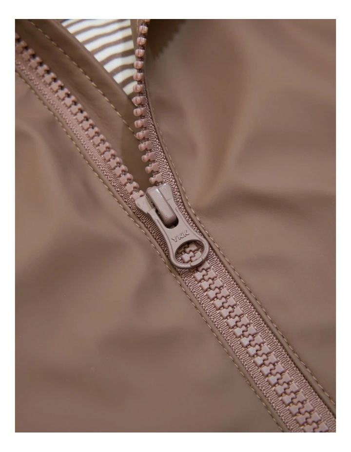 Hooded Rain Jacket in Chocolate
