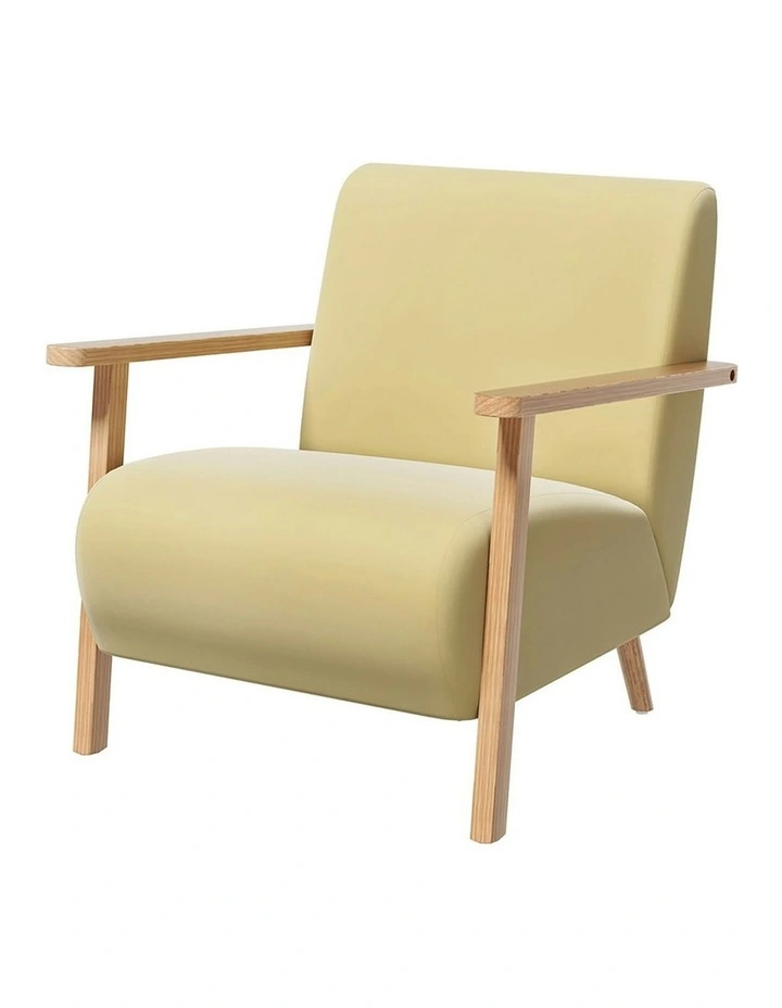 Velvet Armchair in Yellow Olie