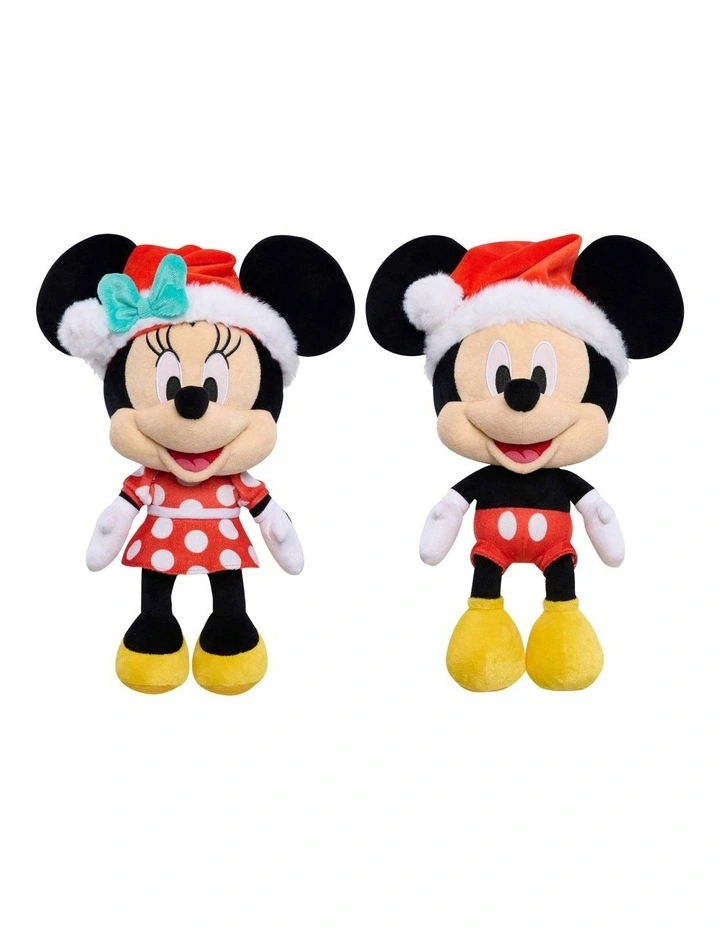 D100 Holiday Large Plush 16 Inch Mickey or Minnie Assorted