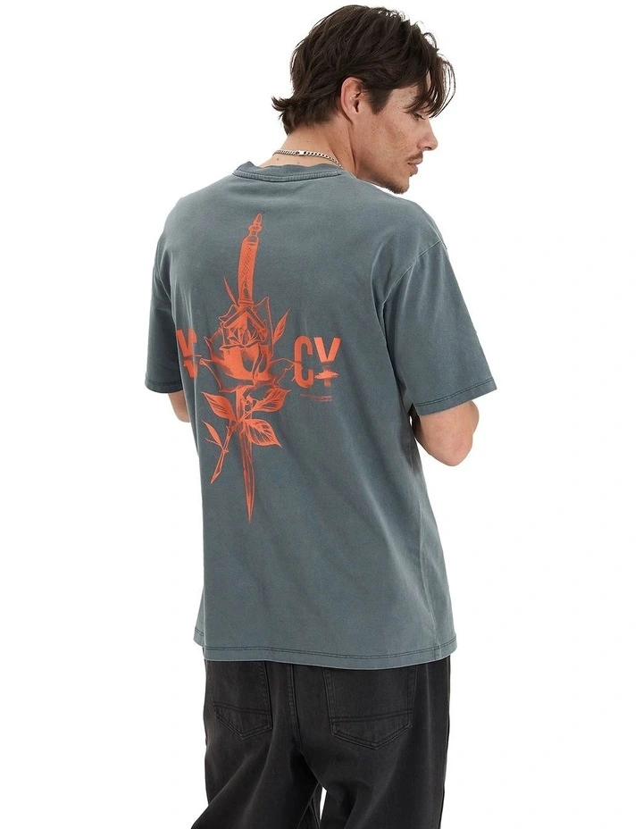 Mystic Quest Heavy Box Fit Tee in Pigment Turbulence