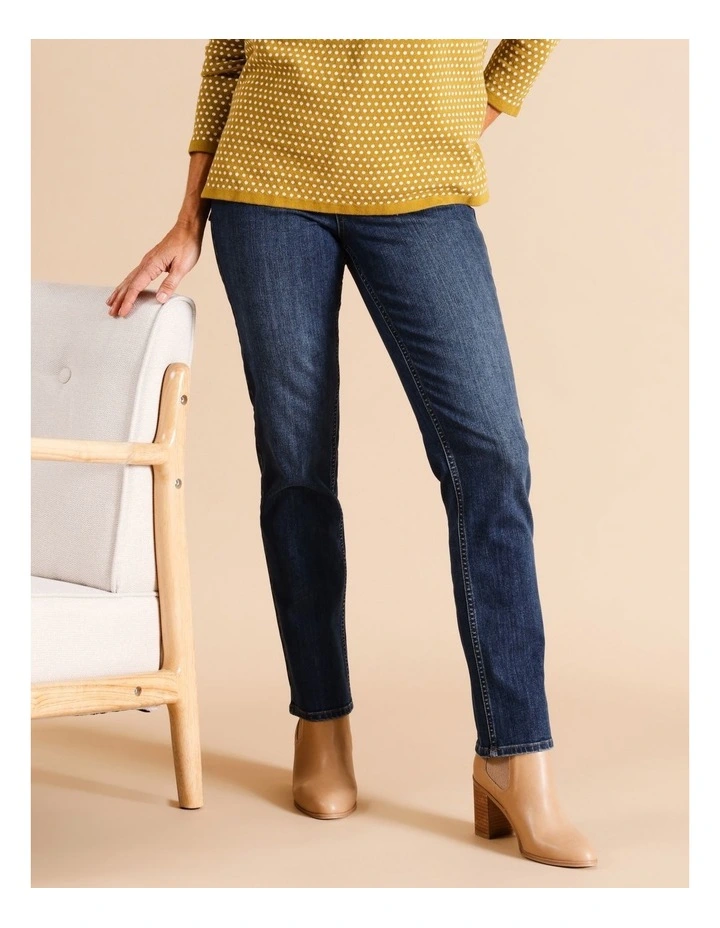 Organic Cotton Blend Wardrobe Staple Straight Jean In Mid Wash