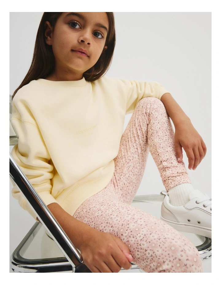 Floral Legging in Antique Pink