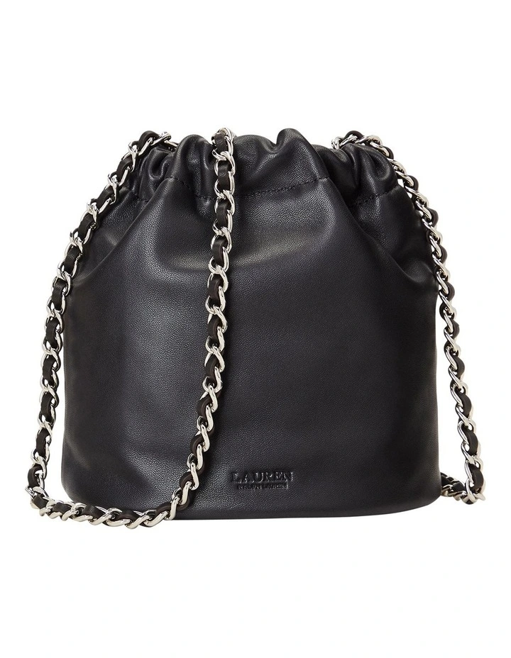 Leather Small Emmy Bucket Bag in Black