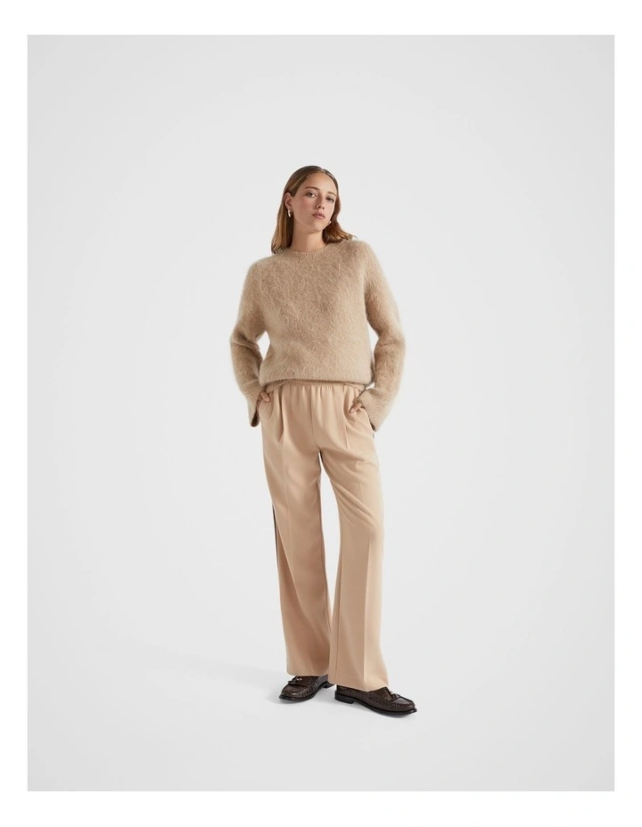 Fluffy Alpaca Blend Knit in Champagne Beige Marle