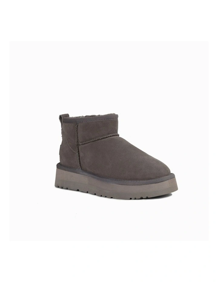 Classic Platform Water Resistant Ultra Mini Boots in Grey