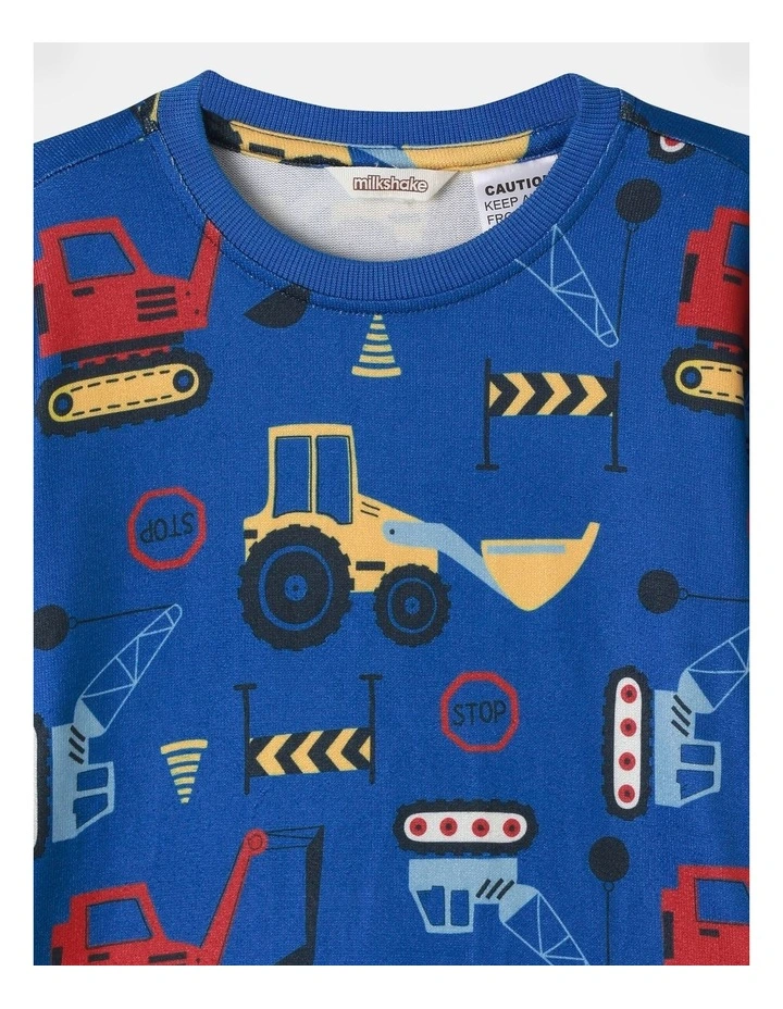 Construction Pyjama Set in Bright Blue