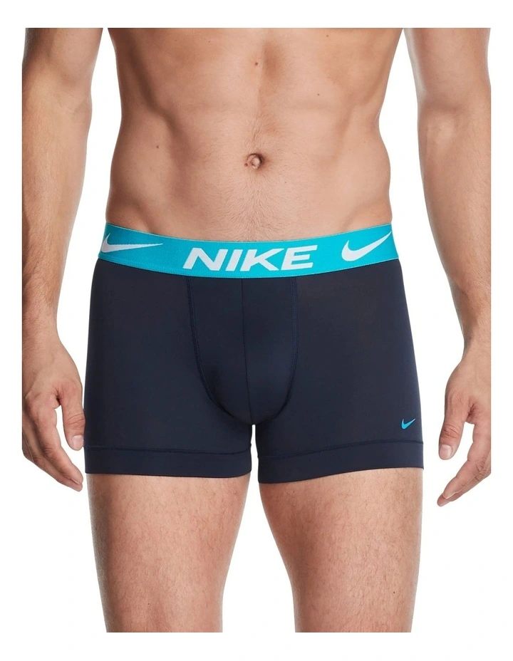 Dri Fit Essential Micro Trunks 3 Pack in Navy