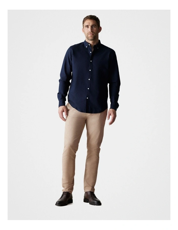 Organically Grown Cotton Oxford Shirt in Navy