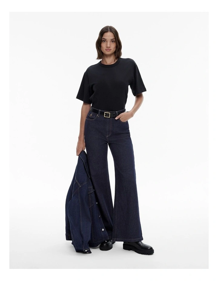 Cotton Boyfriend Tee in Black