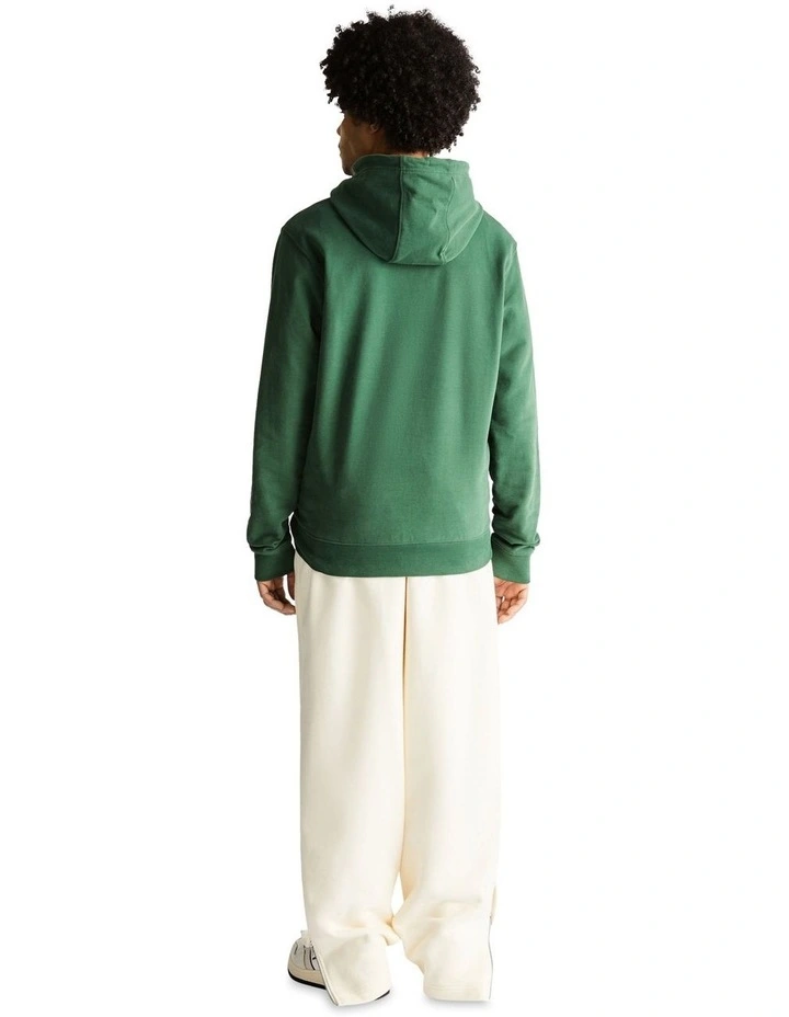 Regular Arched Logo Hoodie in Green