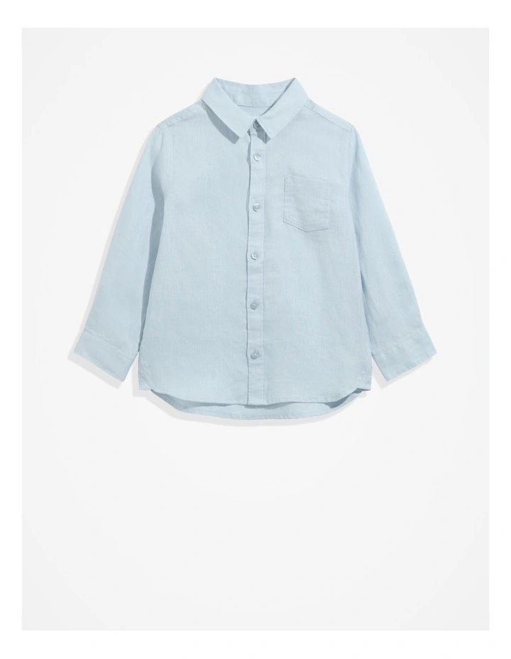 Organically Grown Linen Shirt in Pale Blue