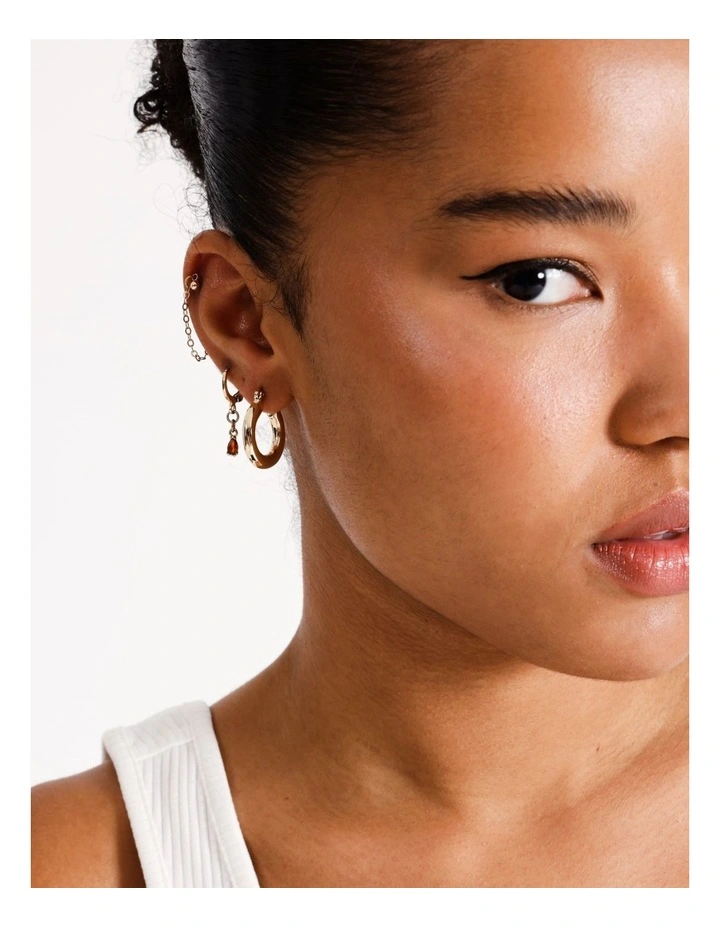 Tube Hoop Earring in Gold