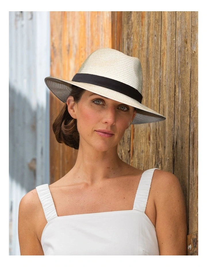 Pana Mate Flexibraid Fedora Hat In Ivory