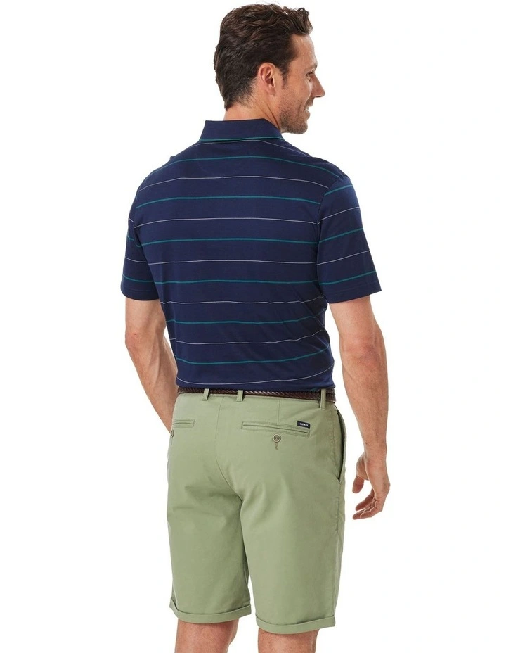 Smart Stripe Polo Shirt in Navy