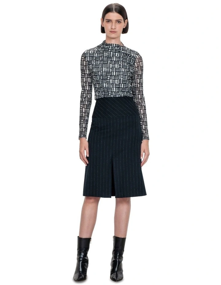 Subtle Stripe Skirt in Ink