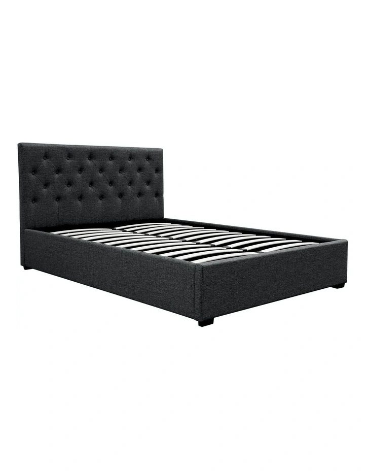 Vila Gas Lift Base With Storage Bed Frame in Charcoal